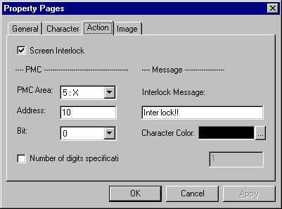 2. FAPT PICTURE (Windows) Action Screen Interlock: Numeral input from an MDI key or MDI key control can be interlocked.