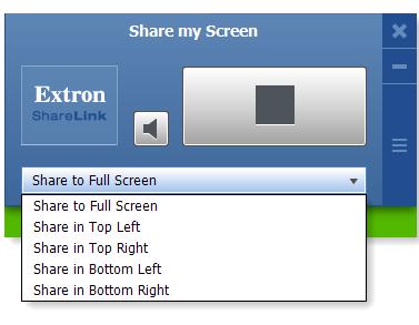17. You can also use the drop down menu to select a quadrant in order to share up to four screens at a time (NOTES: When sharing