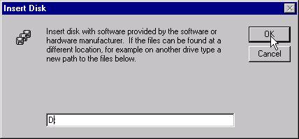 Step 3: Windows NT will ask for the path containing the 11Mbps Wireless LAN PC Card driver for Windows NT.