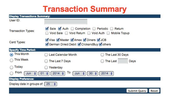 28 3.4 Transaction Summary The transaction summary offers a quick and aggregated