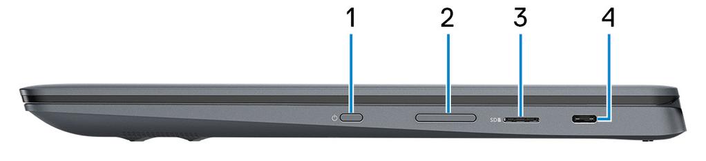 Press and hold to force shut-down the computer. 2 Volume-control button Press to increase or decrease the volume. 3 microsd-card slot Reads from and writes to the microsd-card. 4 USB 3.