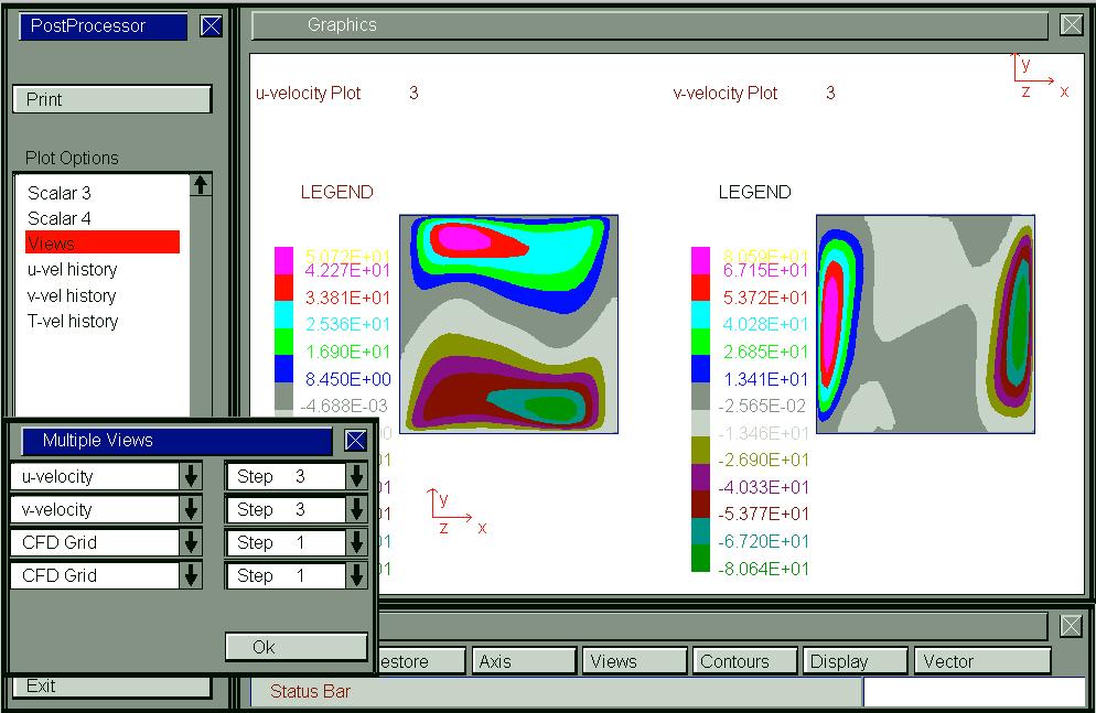 INSTED /CFD Click the Ok button on the Multiple Views dialog box A plot of two selected options is presented in the Graphics dialog box 5.