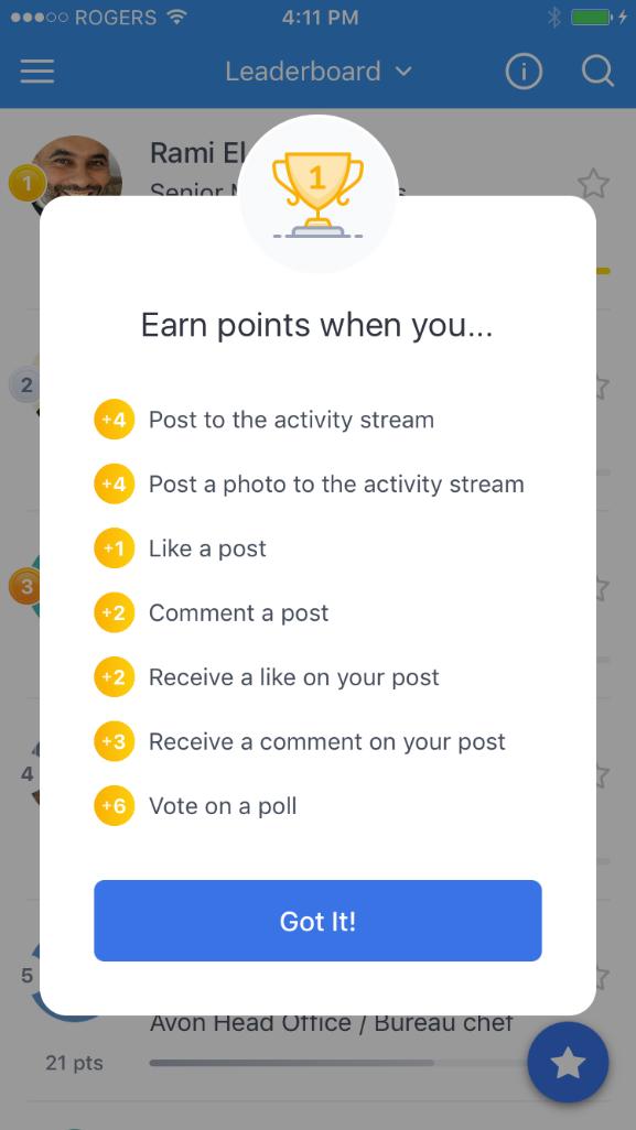 The more you participate in the app, the more