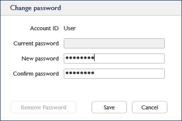 In the Change password menu enter the password you want to set as the login password in both the New password and Confirm password fields.