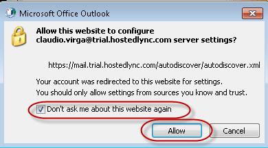 The Outlook client will then begin to search the internet for the appropriate settings for the email account information you have entered
