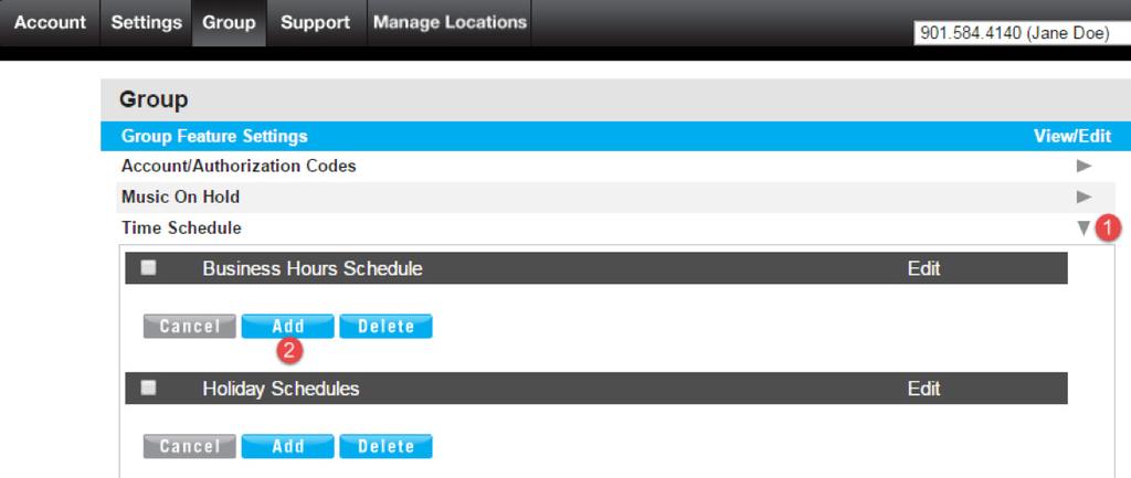 1 Note: Business Hours Schedule and Holiday Schedules are configured using