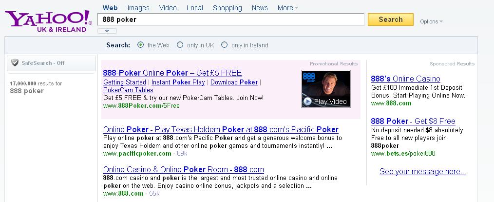 Rich Ads in Search Case Study... 888 Poker sees 83% lift in conversions with Yahoo!
