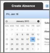 Employee Web Guide When selecting your absence date simply click on the single day and it will be highlighted in blue.