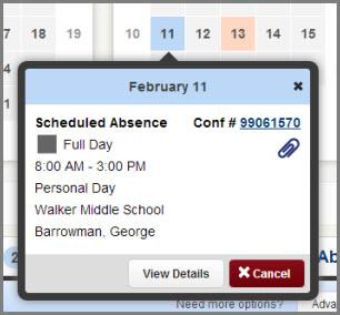 view attached documents. Absence Tabs In the Absence Tabs you can create new absences as well as view upcoming, past, and denied absences.