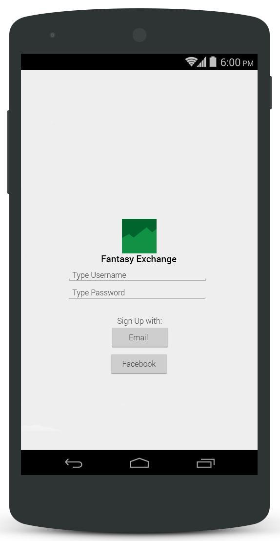 Appendix I: Low-fidelity Prototype Login Screen The first time users launch this app, the login