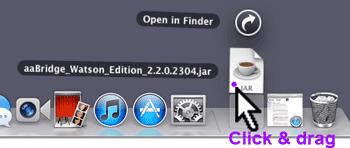 How to install aabridge on a Mac v 0.35 2018-09-06 Page 2 of 8 When it has finished downloading the download icon will bounce in the normal way and you can click on it (not shown).