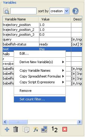 Interface for Working with Variables Variables can be accessed through a spreadsheet like interface, making all data immediately visible and manipulatable.