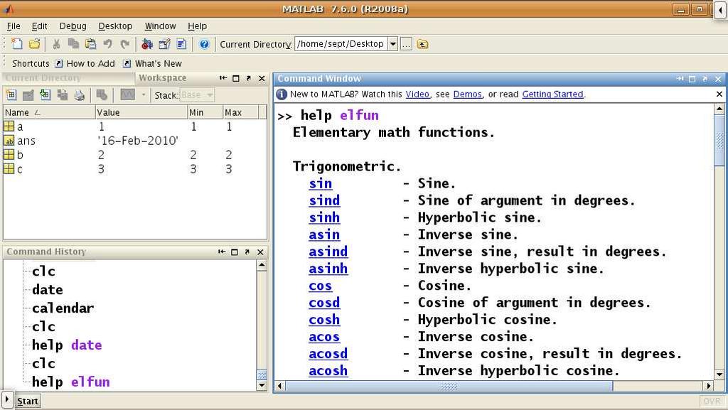 BUILT IN FUNCTIONS MATLAB offers a wealth of built-in math functions that can be quite helpful for many computational problems Elementary MATLAB functions (help elfun) Trigonometric functions