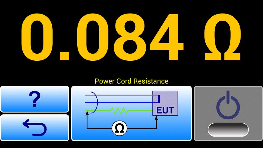 4.6 Resistance Tests Press the button on the main menu of vpad-mini to access the resistance test menu (Figure 12 ). Figure 12 - vpad-mini resistance menu.