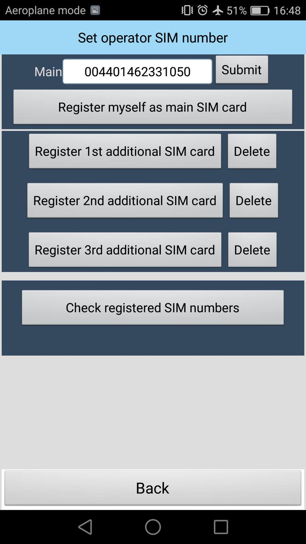4.3 Register SIM cards QK-G031 allows one mobile phone to function as the main terminal and up to 3 additional phones to function as control terminals.