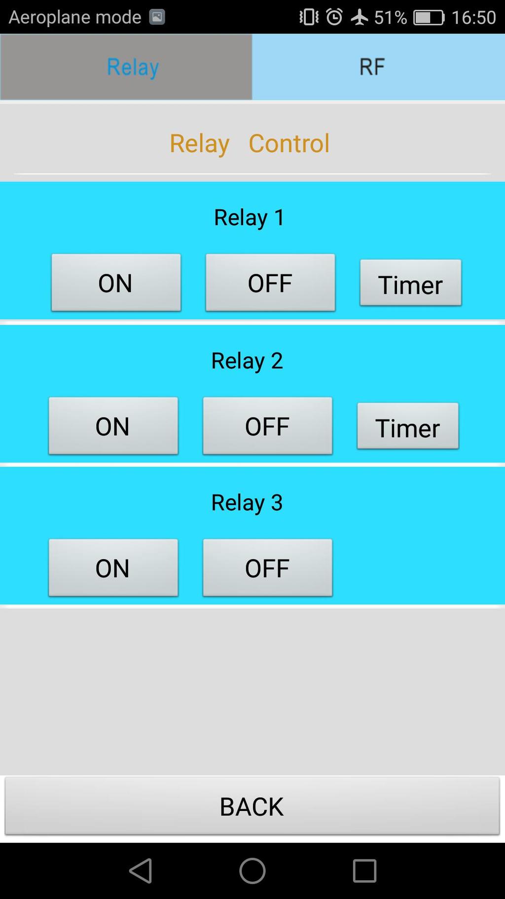 4.7 Control panel The control panel provides the main operating interface (RF control function is not