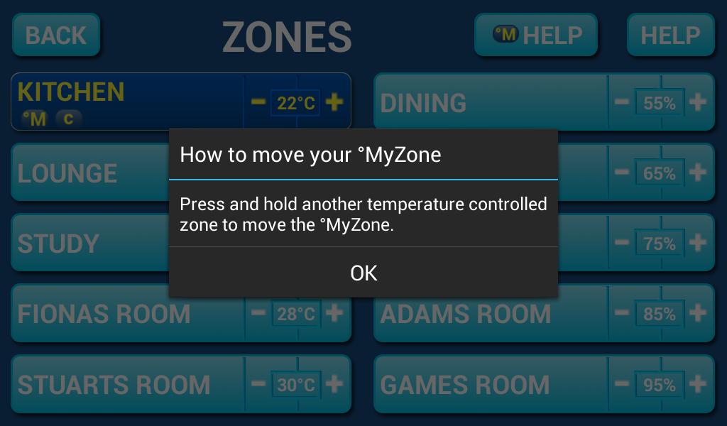 MyZone - (optional feature) In a standard temperature controlled zone, the temperature sensor simply manages airflow to the room while the machine is running; in the MyZone your air-conditioner unit