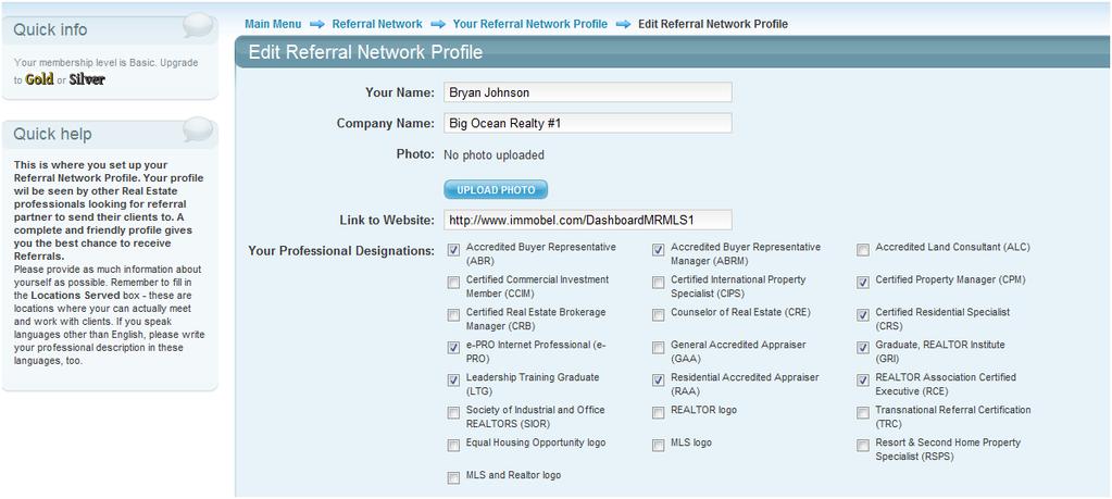 Edit General Profile Data Contact information. If you setup your Immobel account for an individual type, please fill out information.