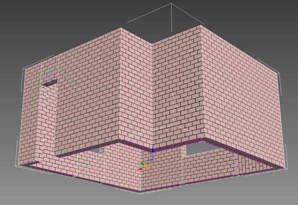 Cut all tiles on one walls object.