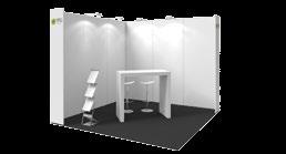 pass plus 9 trade fair admission 12 m² stand packages Megawall walls; h=250 cm, white 2 outside stabiliser partitions 5
