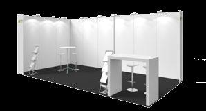 exhibitor passes plus 12 trade fair admission 18 m² stand packages Megawall walls; h=250 cm, white 2 outside stabiliser