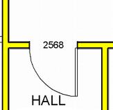 70. From TOOL BAR 2, select the Door Tools tool. 71. Click on the wall between the hall and the bedroom. When you add a door, the direction of the door swing may not be what you prefer.