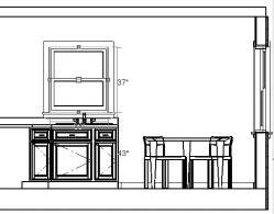 13. Drag the handle of the cabinet to the left until it is 1' wide. 14. Repeat this for the other wall cabinet. Next, the Library Browser will be used to add a sink to the kitchen base cabinet. 15.