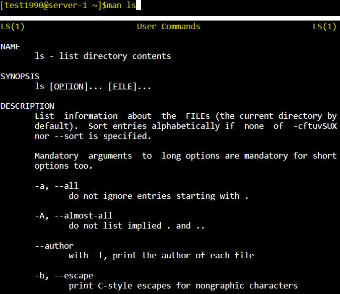 4) pwd :- Displays path from root to current directory Syntax :- pwd [options] Example: 5) cd :- It is used to change the directory.