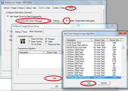12 Step 2: Select Update Target before Debugging check box, click on Settings Options and in Cortex- M