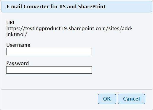 When you have logged in to the SharePoint site, all the lists of that site will be displayed. Select the SharePoint list that should be connected to E-mail Converter and click OK.
