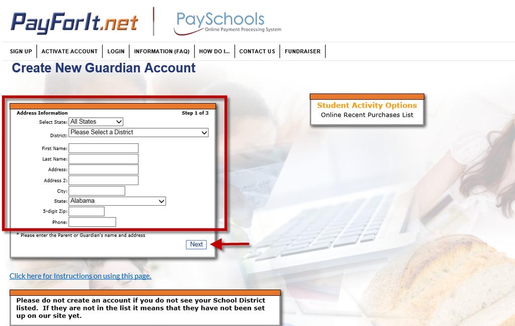 PayForIt ECC Online Payment Guide These instructions show how to sign up for an account, add an ECC student(s) who is NEW to NISD, does NOT yet have a NISD