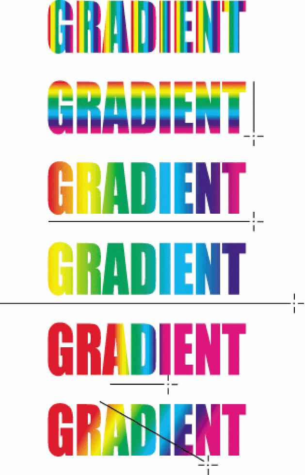 Gradient Tool Examples Examples of different angles and