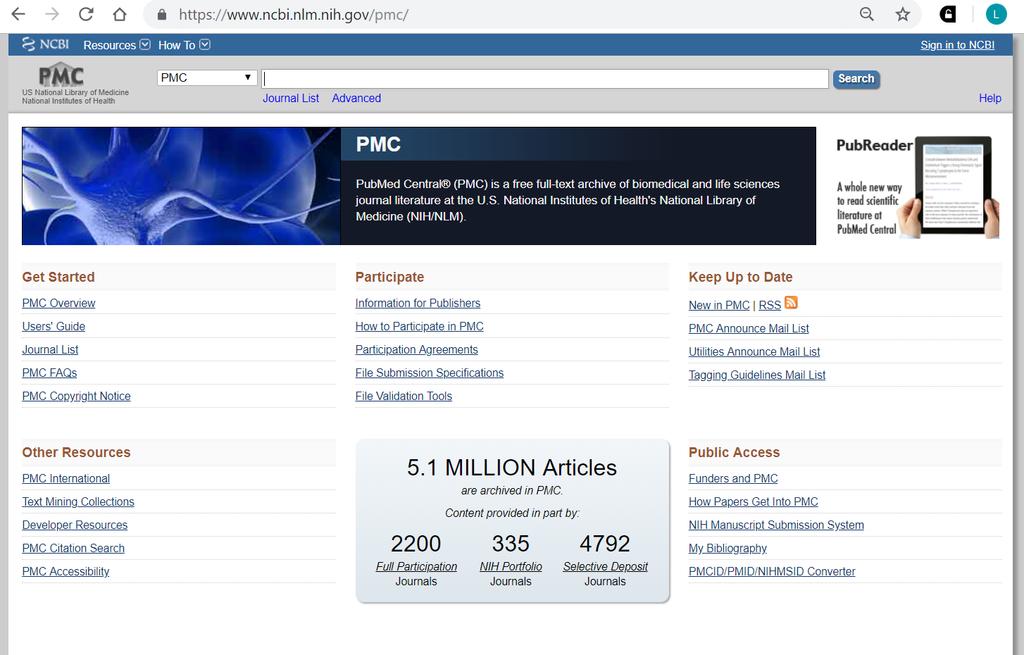 PubMed Central PubMed Central (PMC) is an archive of articles that have been deposited in this free repository. Over 5.