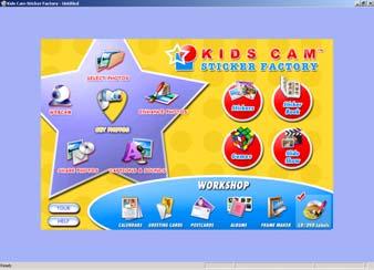 4. Double-click the Kids Cam Sticker Factory icon that is on your desktop to launch the