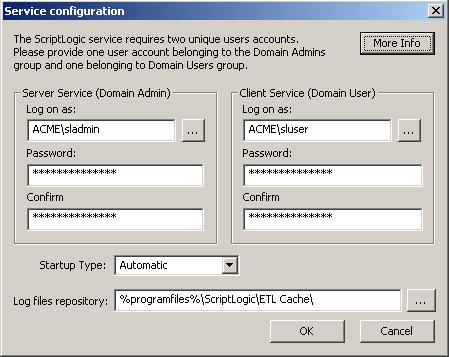 Configuring the ScriptLogic Service The ScriptLogic Service software component is used on network servers to manage the shares for collection of data from desktops.