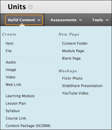 4. Complete the Create Item page and click Submit. How to Create an Item in Course Files Content Items that are created using the Text Box are automatically saved to Course Files.