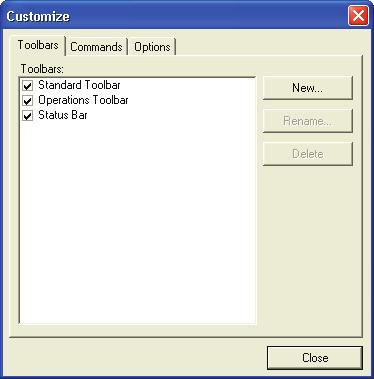 Buttons currently shown on the toolbar have check marks: Figure 2-10. Add or Remove Buttons options 2. Click a button name to toggle its inclusion on the toolbar.