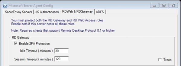 Configure the Microsoft Server Agent for RD Gateway & RD Web Access Select