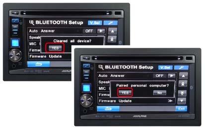 5. In the "BLUETOOTH Setup" push the "Page down" button 6.