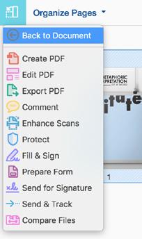 Download all of your classmates PDFs to your desktop to one folder. 28. Open your PDF in Acrobat (not Acrobat Reader). 29. Esc to escape the full page display.