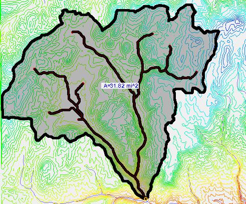 4.3 Delineating Watershed 1. Enter 1.0 as the Stream threshold value. 2. Click Delineate Watershed.