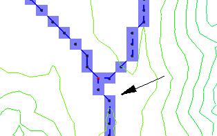 Create an outlet two vertices below the stream junction (Figure 11).