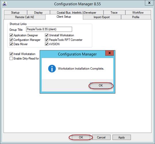Click OK when the Wrkstatin Installatin Cmplete message appears. Then click OK t clse cnfiguratin manager.