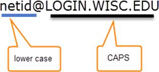 LOGIN.WISC.EDU MUST be in all caps exactly as shwn belw. Fr users wh DO NOT have a NetID Yu will need t use DOIT\FLastname_sfs t lg in (where F= yur first name initial).