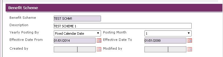 Click on the Add button to add a new record. By default, Effecive date from and to fields are filled with current date and 01/01/2099 respectively and posting month is 1.