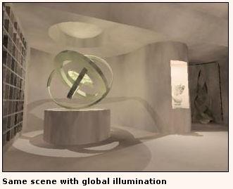 Global Illumination Global Illumination (GI) is to Mental Ray, what Radiosity is to the standard Viz scanline render engine.