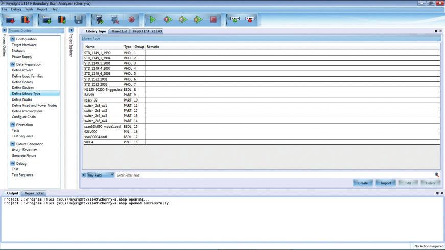 Figure 4: Select the board type and the board data (BSDL/library folder) Board file