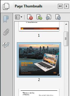 Moving pages with page thumbnails Page thumbnails offer a convenient way to preview pages. In previous lessons, you used page thumbnails to navigate a document.