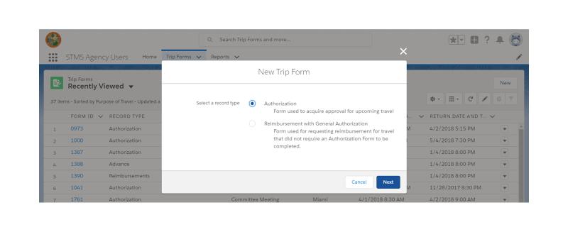 Creating a Trip Form To create a trip form as a Preparer for another Traveler, log in as a Preparer.