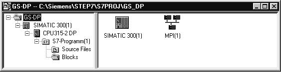 Select the CPU 315-2DP in the corresponding dialog box (CPU with PROFIBUS-DP network).